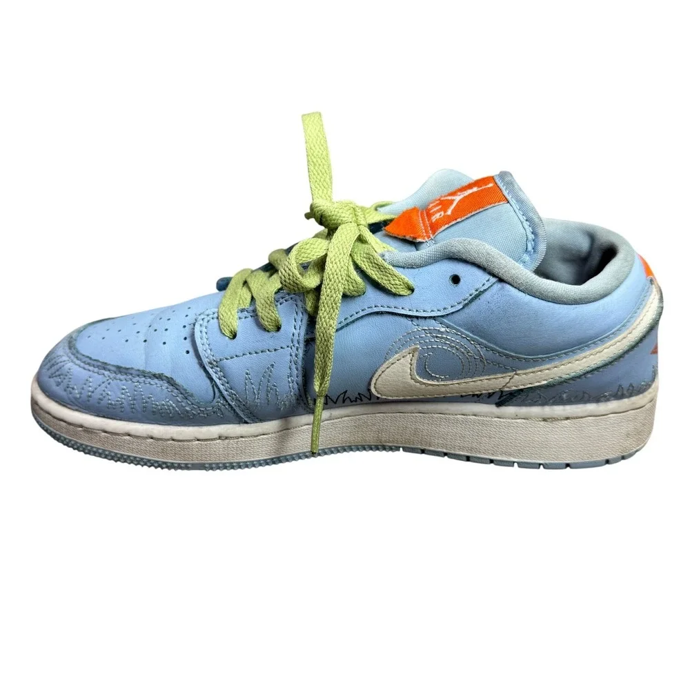 Nike Air Jordan 1 Low SE Youth 6.5Y Light Blue Lime‎ Sneakers DO8227-400